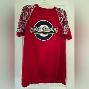 Men’s Dri-Fit Shirt - Red, White & Digital Camo Print SZ Medium